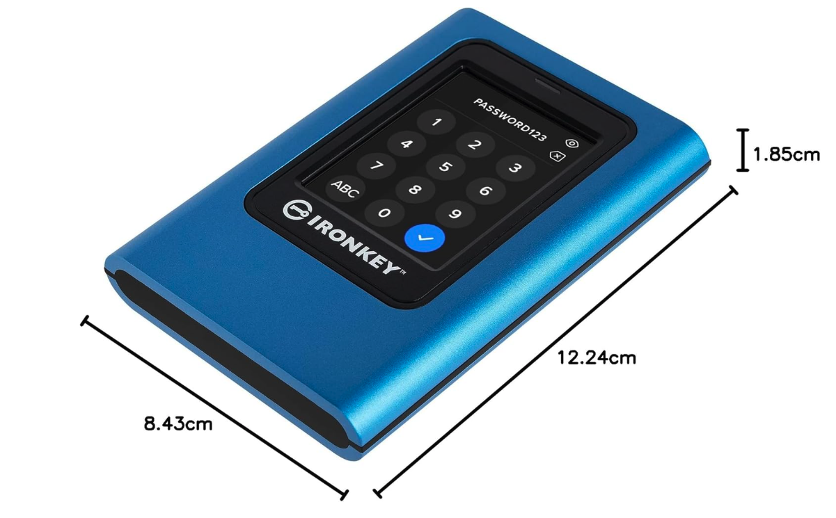 Kingston IronKey Vault Privacy 80 - External SSD - FIPS 197 Certified with XTS AES 256-bit Encryption Up to 250MB/s Reading, 250MB/s Writing - IKVP80ES/1920G
