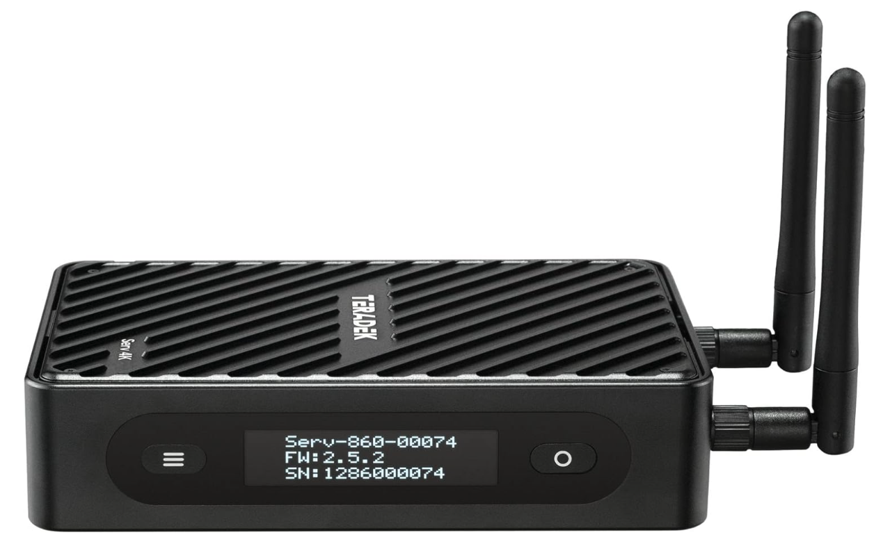 Teradek Serv 4K (2024) HDR Production Streaming Solution, Stream Locally or to The Cloud up to 4Kp60, 4:2:2 10-bit Color, SDI/HDM, HEVC/AVC Compression, Up to 45Mbps 8